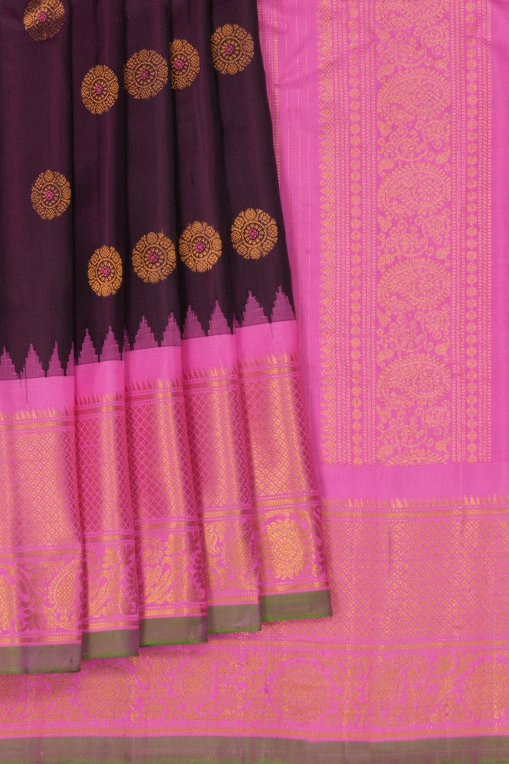 Image of Gadwal Silk Purple Saree